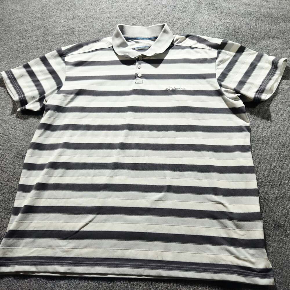 Columbia Striped Polo Shirt Size XXL Gray